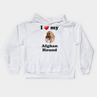 I Love My Afghan Hound Kids Hoodie